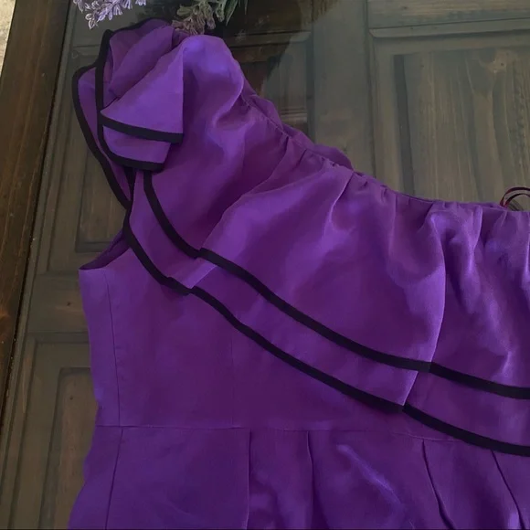 Yumi Kim Silk “Lanie” Silk One Shoulder Ruffled Dress Size S - Picture 12 of 16